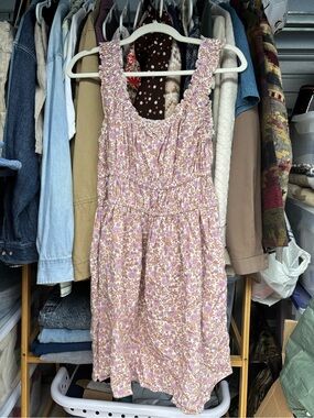 American Eagle Outfitters Pink Floral Smocked Mini Dress